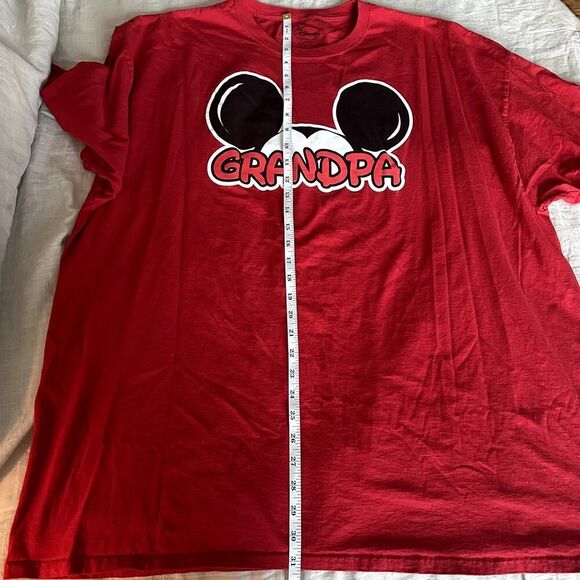Disney Red Mickey Mouse "Grandpa" Graphic Short Sleeve T-Shirt- 3XL - Picture 6 of 7